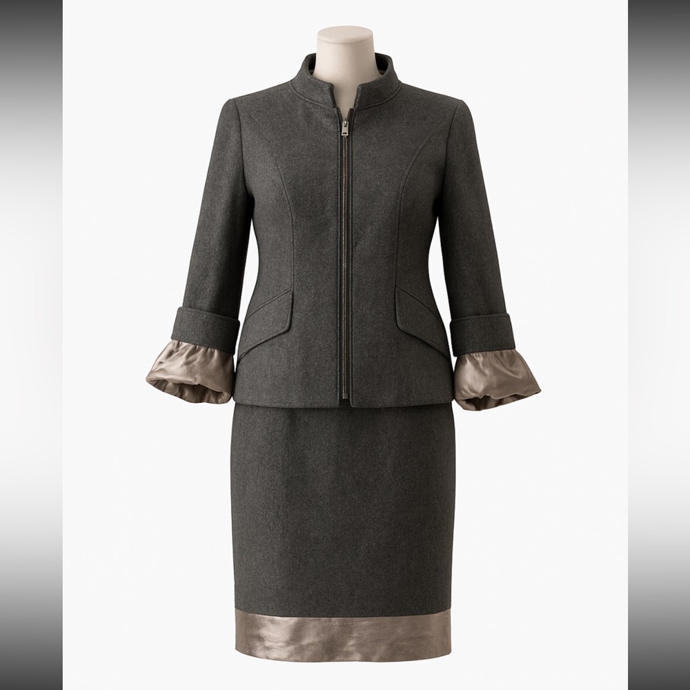 Stunning and unique 2-piece BCBG MaxAzria suit - CHECK THE SLEEVES OUT 😉